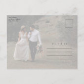 エレガントなゴールドスクリプトの結婚式お礼メッセージ ポストカード (裏面)