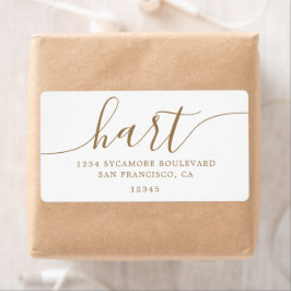 エレガントなゴールドスクリプトファミリー住所 ラベル