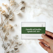 エレガントなゴールドスクリプトフレームのグリーン背景 招待状ベリーバンド