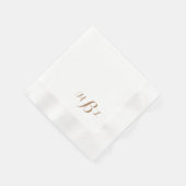 エレガントなゴールドスクリプトモノグラムコイン 縁ありカクテルナプキン (角)