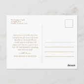 エレガントなゴールドスクリプト3フォトベイビーサンキュー ポストカード (裏面)