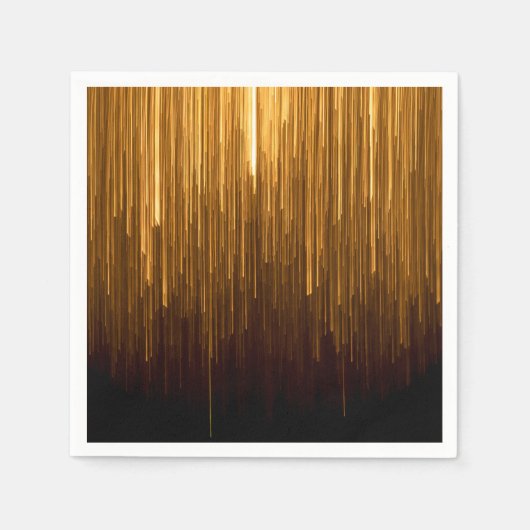 エレガントなゴールドスターバーストペーパーナプキン スタンダードカクテルナプキン (正面)