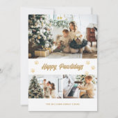 エレガントなゴールドスター ハッピー・パウリデイズ フォト シーズンカード (正面)