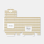 エレガントなゴールドストライプ 洗礼 誕生 フェイバーボックス (折り畳みなし)