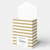 エレガントなゴールドストライプ 洗礼 誕生 フェイバーボックス (オープン)