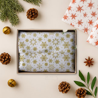 エレガントなゴールドスノーフレークホリデー 薄葉紙
