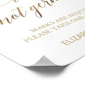 エレガントなゴールドスプレッドラブノットジャームズマスクが必要です ポスター (角)