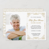 エレガントなゴールドスワール葬儀招待状 | 色を編集 招待状 (正面/裏面)