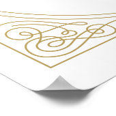 エレガントなゴールドスワール お葬式歓迎看板 - 24 x 36 ポスター (角)