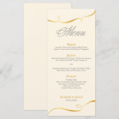 エレガントなゴールドスワール ディナーメニュー | 編集可能な色 メニュー (正面/裏面)