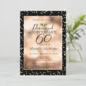 エレガントなゴールドダイヤモンドとコンフェッティの結婚記念日 招待状 (スタンド正面)