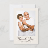 エレガントなゴールドダマスククリーム 結婚記念日 サンキューカード (正面)