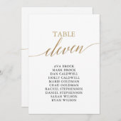 エレガントなゴールドテーブルナンバー11 席次表 招待状 (正面/裏面)