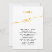 エレガントなゴールドテーブルナンバー1 席次表 招待状 (裏面)