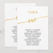 エレガントなゴールドテーブルナンバー1 席次表 招待状 (正面/裏面)