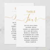 エレガントなゴールドテーブル席次表招待状 招待状 (正面/裏面)