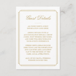 エレガントなゴールドデコ ウェディングゲスト詳細 エンクロージャーカード
