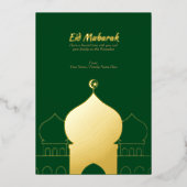 エレガントなゴールドドーム | ダークグリーンイスラム 箔シーズンカード (正面)