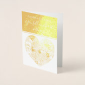 エレガントなゴールドハートのラブクオート バレンタインデー 箔カード (正面)