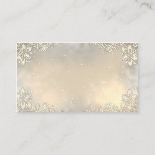 エレガントなゴールドハートフレームレースウェディング   エンクロージャーカード (裏面)