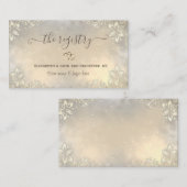 エレガントなゴールドハートフレームレースウェディング   エンクロージャーカード (正面/裏面)