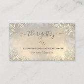 エレガントなゴールドハートフレームレースウェディング   エンクロージャーカード (正面)