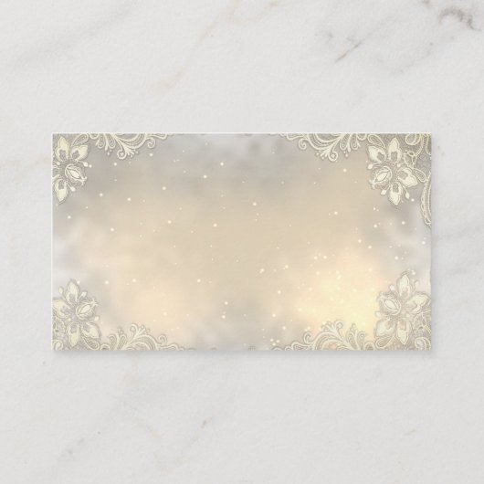 エレガントなゴールドハートレースのウェディングレジストリー エンクロージャーカード (裏面)