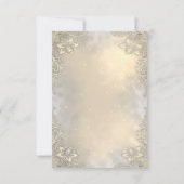 エレガントなゴールドハートレースのウェディングレセプション 招待状 (裏面)