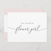 エレガントなゴールドハート　あなたは私のフラワーガールになってくれる？ インビテーションポストカード (正面/裏面)