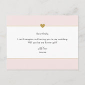 エレガントなゴールドハート あなたは私のフラワーガールになってくれる? インビテーションポストカード (裏面)