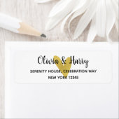 エレガントなゴールドハート ウェディング 返信住所ラベル ラベル (インサイチュ)