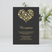 エレガントなゴールドハート ダスティブラックの披露宴インフォメーションカード エンクロージャーカード (スタンド正面)