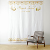 エレガントなゴールドパターン インドのウェディング タペストリー (インサイチュ)