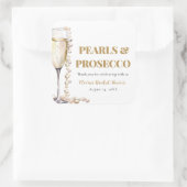 エレガントなゴールドパールとプロセッコのブライズシャワー スクエアシール (バッグ)