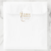 エレガントなゴールドパールとプロセッコのブライズシャワー ラウンドシール (バッグ)