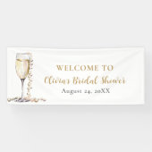 エレガントなゴールドパールとプロセッコのブライズシャワー 横断幕 (横)