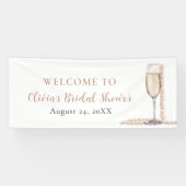 エレガントなゴールドパールとプロセッコのブライズシャワー 横断幕 (横)