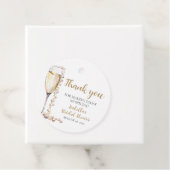 エレガントなゴールドパールとプロセッコのブライダルシャワーデザイン フェイバータグ (インサイチュ)