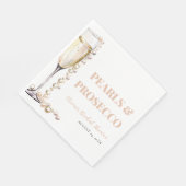 エレガントなゴールドパールとプロセッコのブライダルシャワーパーティー スタンダードランチョンナプキン (角)