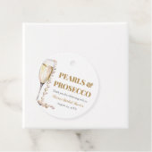 エレガントなゴールドパールとプロセッコのブライダルシャワーフェイバータグ フェイバータグ (インサイチュ)
