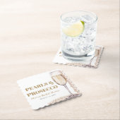 エレガントなゴールドパールとプロセッコのブライダルシャワー ペーパーコースター (インサイチュ)