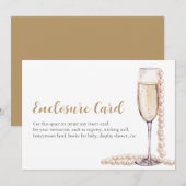 エレガントなゴールドパールとプロセッコの封入カード 招待状 (正面/裏面)