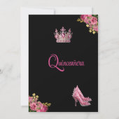 エレガントなゴールドピンクの花柄のキンセアニエラ招待状 招待状 (裏面)