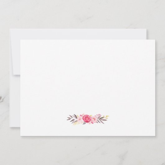 エレガントなゴールドピンクの花柄　あなたは私のブライズメイドになってくれる？ 招待状 (裏面)