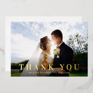 エレガントなゴールドフォイルの文字の結婚式サンクスカード 箔シーズンカード