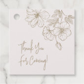 エレガントなゴールドフラワーズ ブライダルシャワー 感謝 フェイバータグ (正面)