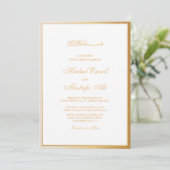 エレガントなゴールドフレームのムスリムウェディング招待状 招待状 (スタンド正面)