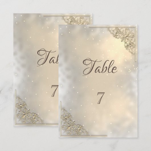 エレガントなゴールドフレームの名刺入れ 招待状 (正面/裏面)