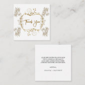 エレガントなゴールドフレームの感謝カード エンクロージャーカード (正面/裏面)