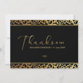 エレガントなゴールドフレームの感謝カード 招待状 (正面)